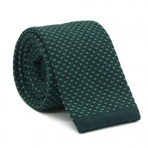 Cravate tricot verte à motif vert emeraude Samuel