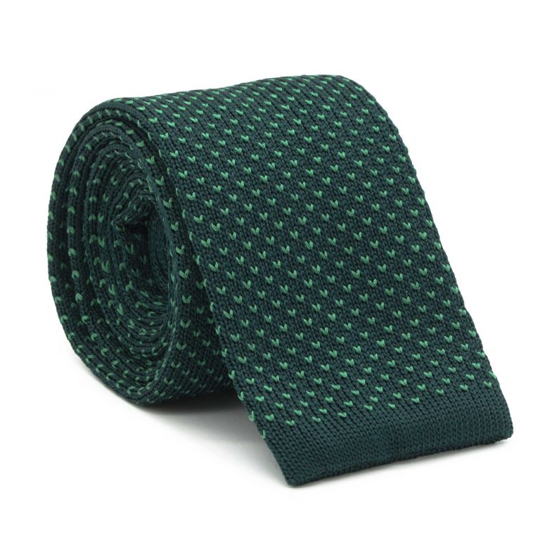 Cravate Tricot Unie Arcobaleno - Vert Académicien - Microfibre, Adulte, Unisexe