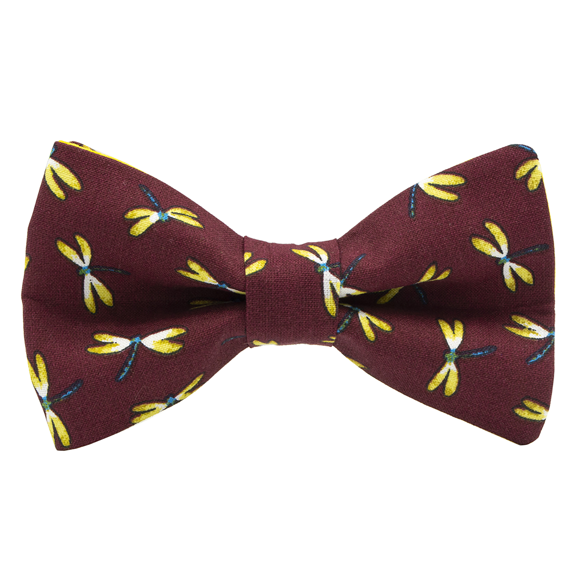 Nœud papillon motif "Libella" bordeaux