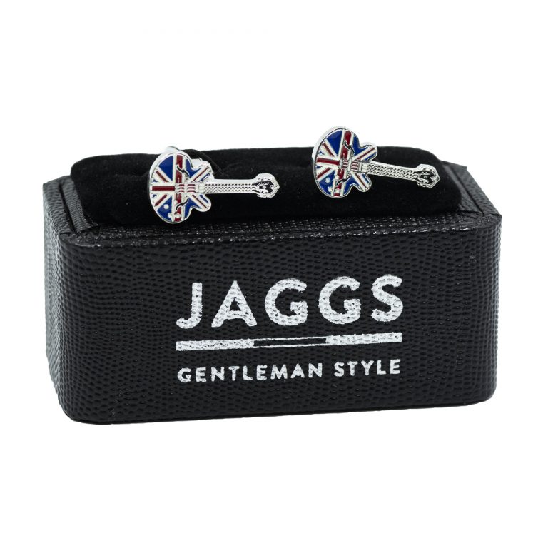 JAGGS-costumes-chemises-sur-mesure-boutons-de-manchettes-guitares-drapeau-anglais
