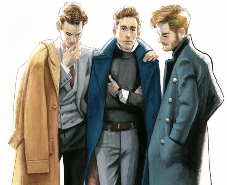 Illustration de Fernandno Vicente de trois hommes élégants