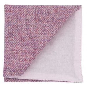 Pochette Tweed "Dundee" - chevron rose