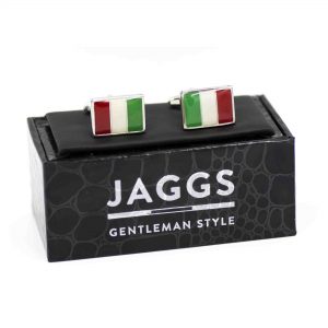Boutons de manchette drapeau italien packaging