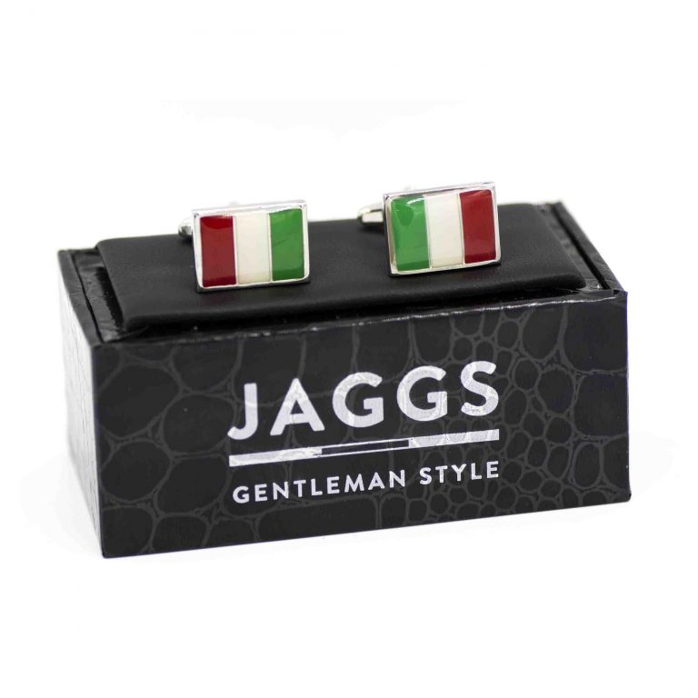 Boutons de manchette drapeau italien packaging