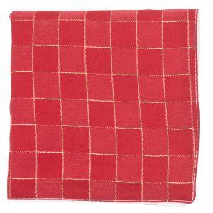 Nœud papillon "Moulin Rouge" - carrés rouges à bords dorés