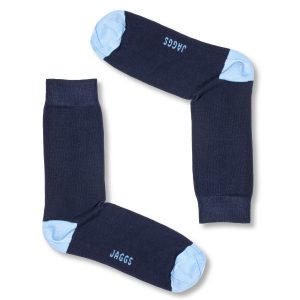 JAGGS chaussettes coton homme unies bleu marine séparées