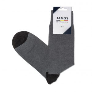 JAGGS chaussettes coton homme unies gris pliées