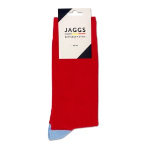 JAGGS chaussettes coton homme unies rouges