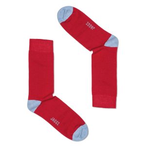 JAGGS-chaussettes-coton-homme-unies-rouges