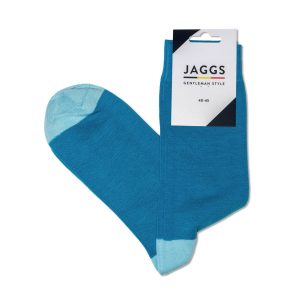 JAGGS chaussettes coton homme unies turquoise foncé pliées