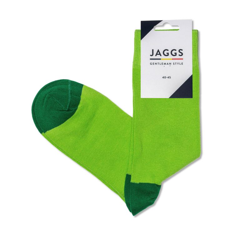 JAGGS chaussettes coton homme unies vert pomme pliées