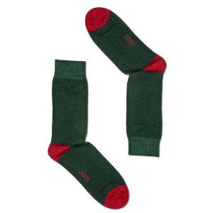 JAGGS chaussettes coton homme unies vert sapin séparées