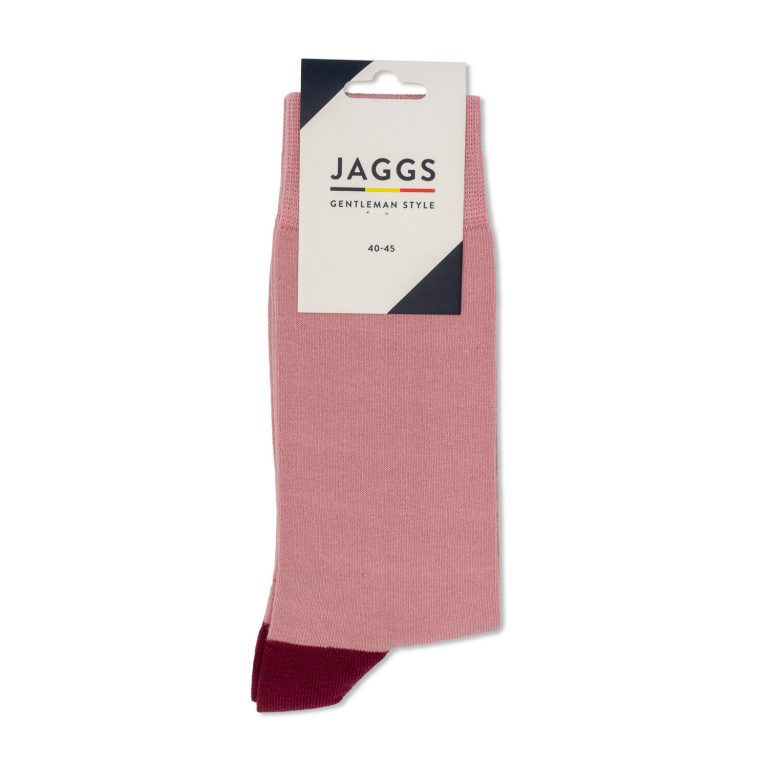 JAGGS chaussettes coton homme unies vieux rose