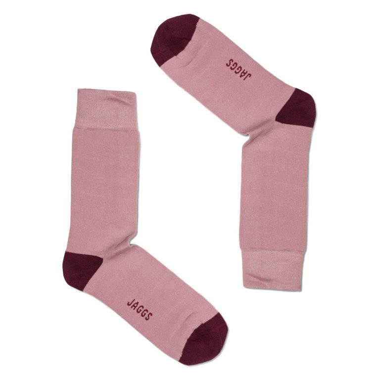 JAGGS chaussettes coton homme unies vieux rose séparées