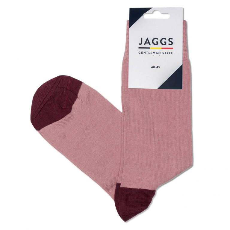 JAGGS chaussettes coton homme unies vieux rose pliées
