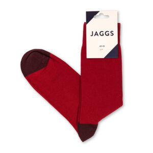 JAGGS-chaussettes-coton-unies-rouge-carmin