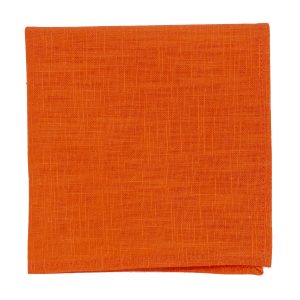 Pochette de costume en lin orange