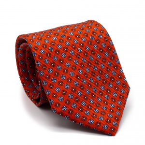 Cravate orange foncé en soie roulée Harrisson