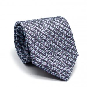 Cravate bleu ciel à motifs Henry roulée