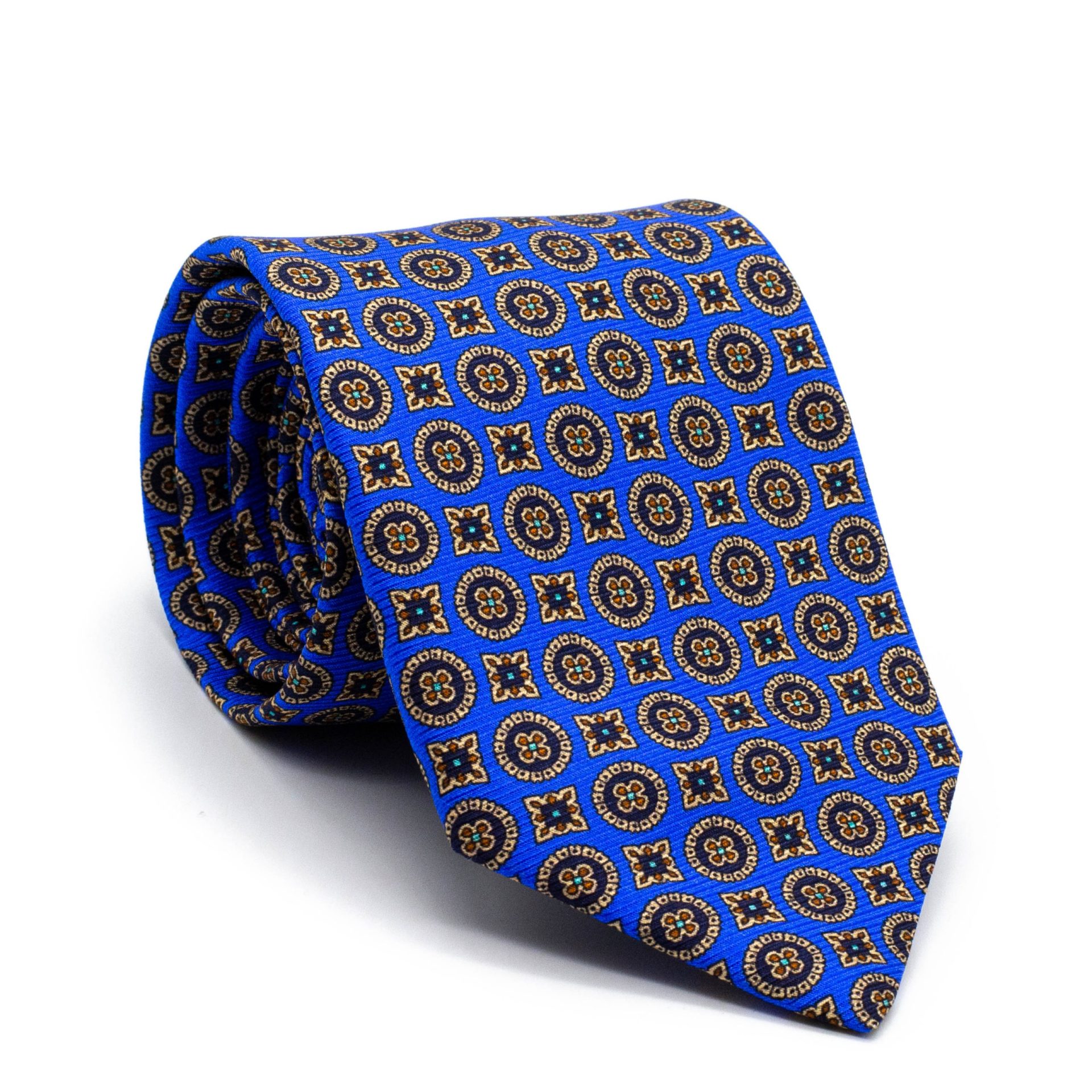 Cravate en soie “James” bleu roi