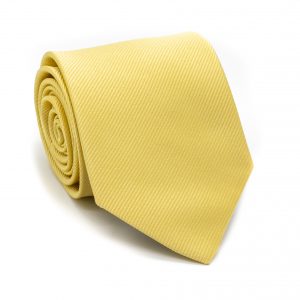 Cravate jaune clair en soie roulée