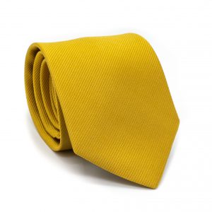 Cravate jaune dorée en soie roulée