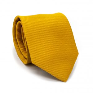 Cravate jaune dorée foncé en soie roulée