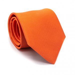 Cravate orange sanguine en soie roulée