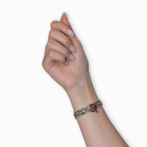 bracelet liberty emma and georgina vert et rouge