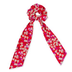 Chouchou foulard Liberty "Mitsi" rouge