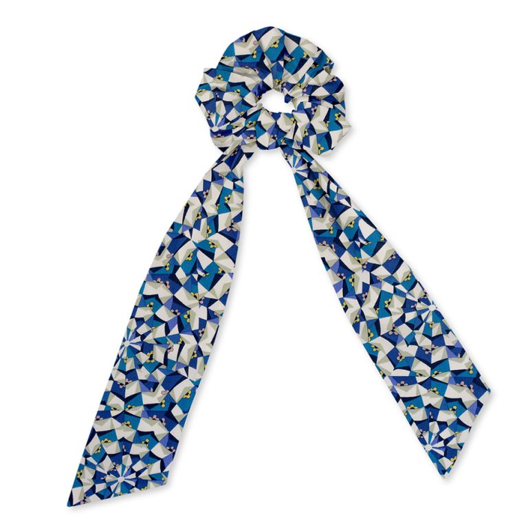 chouchou foulard liberty poppy s patchwork bleu