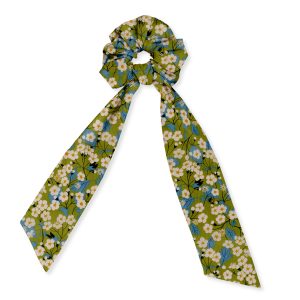 chouchou foulard 2 liberty mitsi vert pomme
