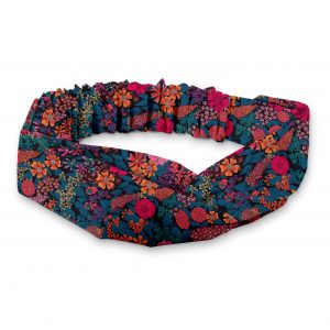 headband large liberty ciara rose et bleu