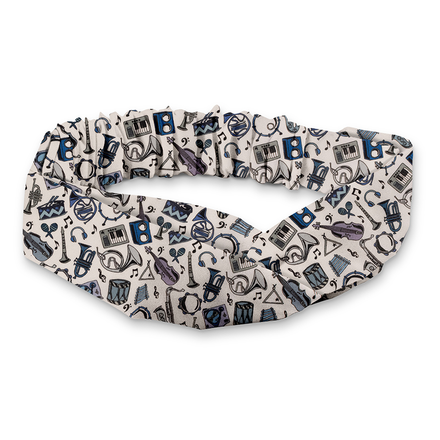 Headband large Liberty “Miles” Bleu