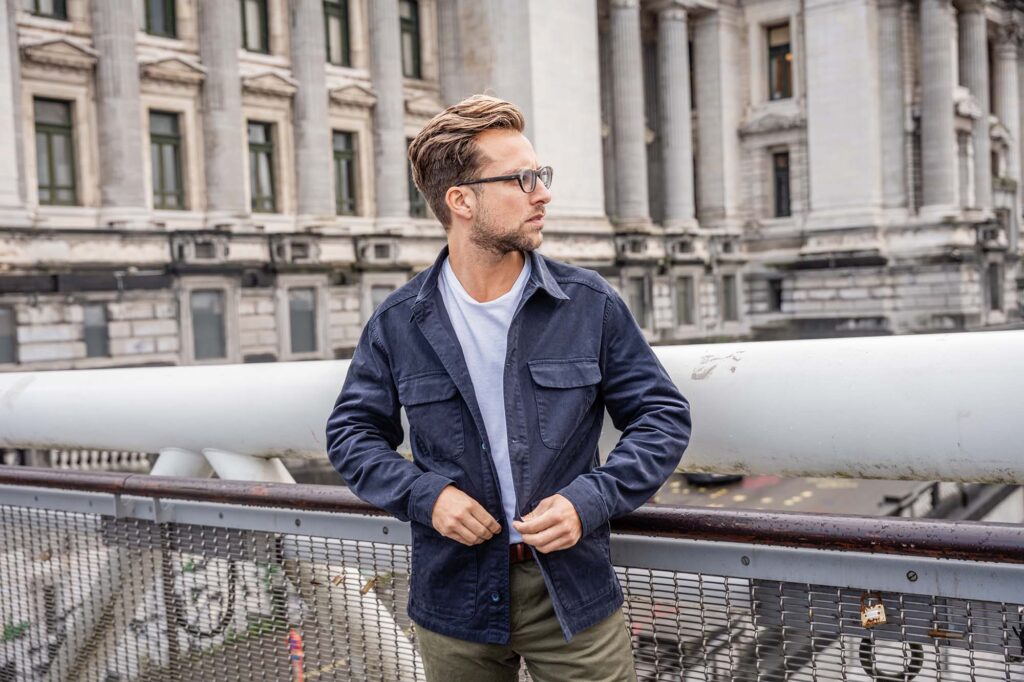 Veste 4 poches en coton pour homme de style urbain